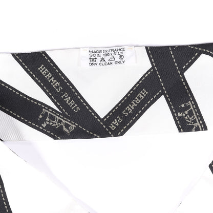 Hermes Silk Bolduc Twilly White Black 2 of 4