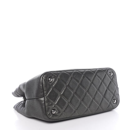Chanel Metallic Caviar Quilted CC Timeless Tote Dark Silver 4 of 10