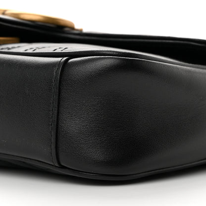 Gucci Calfskin Matelasse Mini GG Marmont Shoulder Bag Black 10 of 12