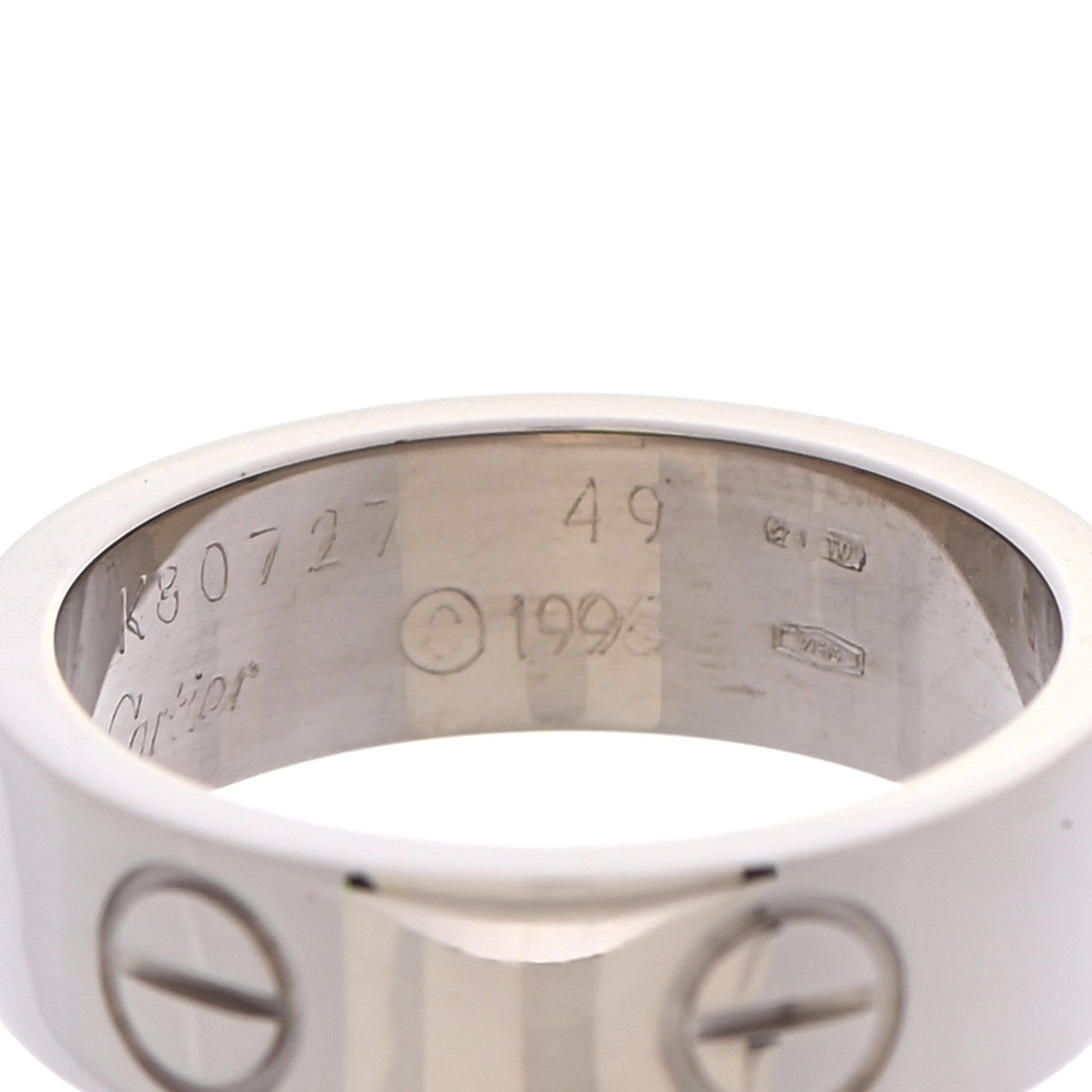 Cartier 18K White Gold 5.5mm LOVE Ring 49 5 5 of 5