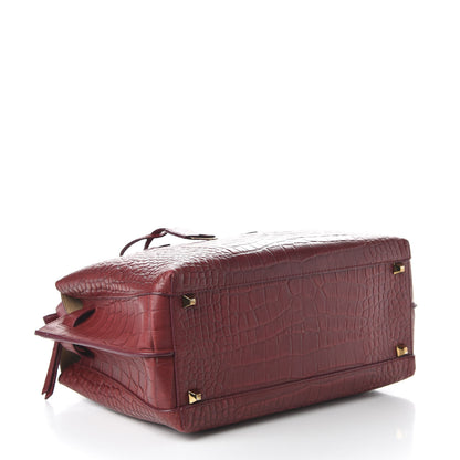 MCM Calfskin Crocodile Embossed Medium Milla Tote Ruby 4 of 8