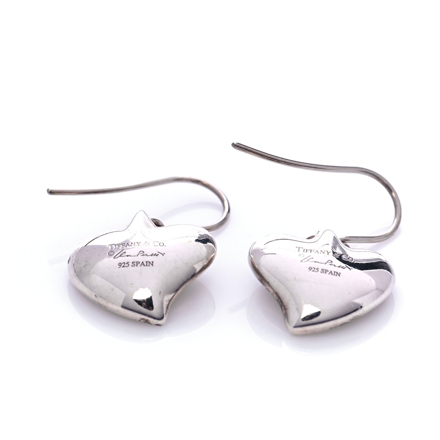 Sterling Silver Elsa Peretti Full Heart Drop Earrings