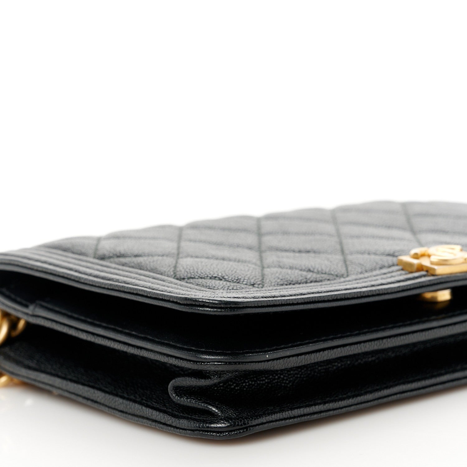 Chanel Caviar Quilted Boy Wallet On Chain WOC Black 9 of 10