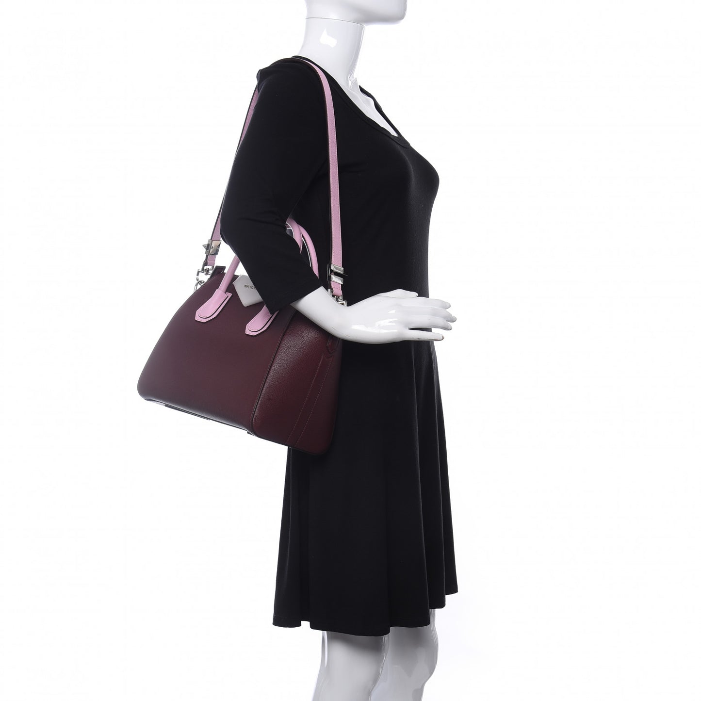 Sugar Goatskin Mini Tri-Color Antigona Burgundy Pink White