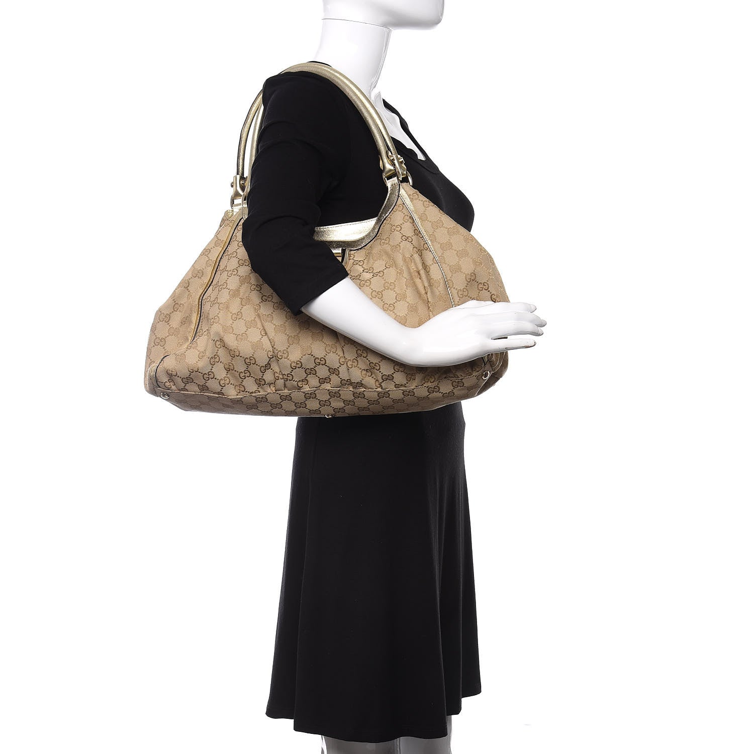 Gucci Monogram Large D Gold Hobo Metallic Gold 2 of 10