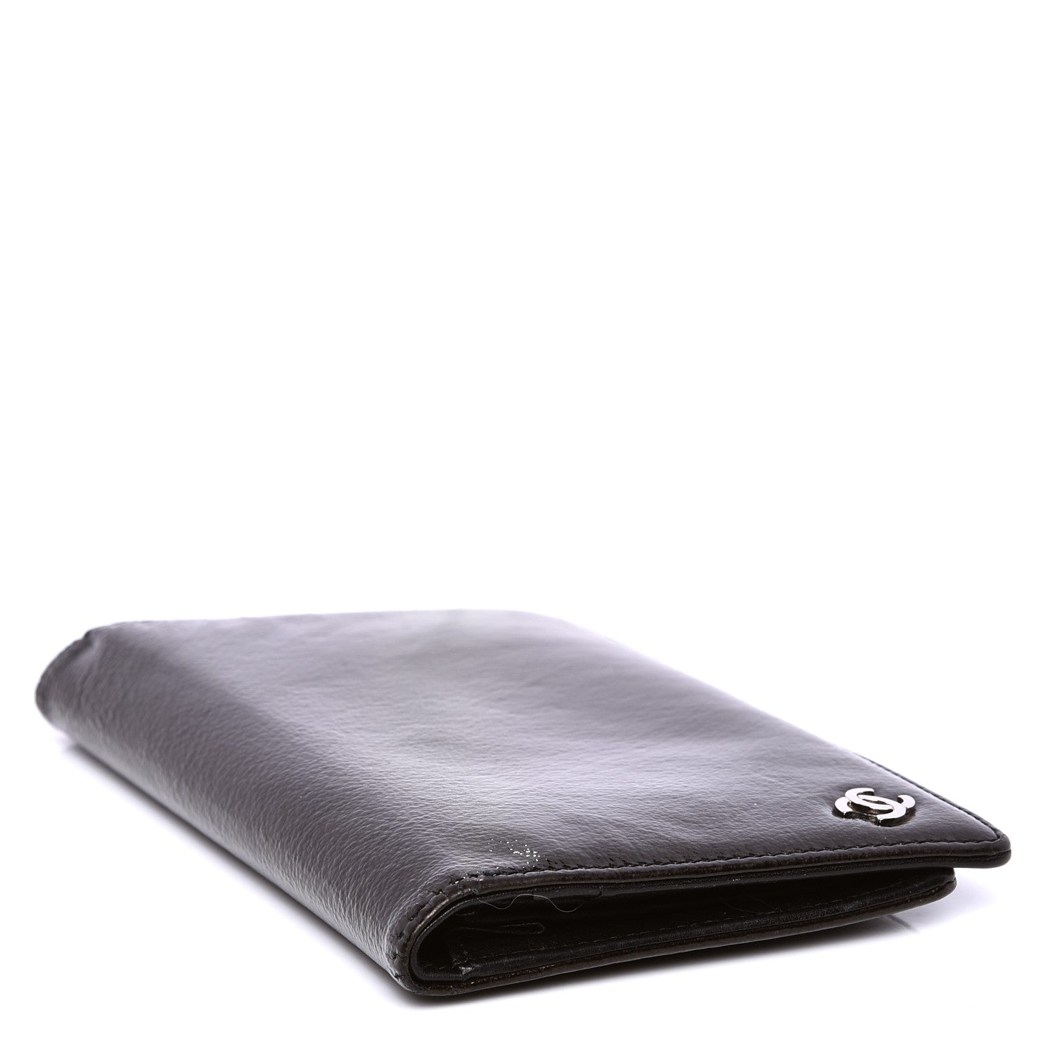 Chanel Grained Patent CC Yen Wallet Black 5 of 8
