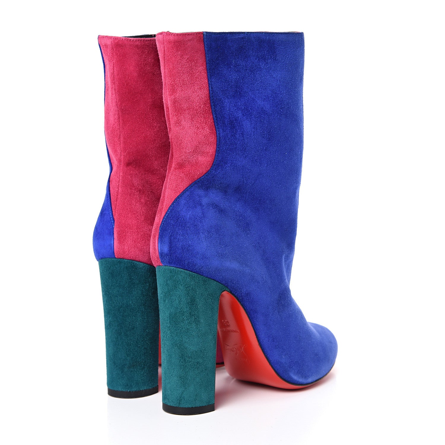 Christian Louboutin Veau Velours Botty Double 100 Ankle Boots 36 Azulejo 4 of 8
