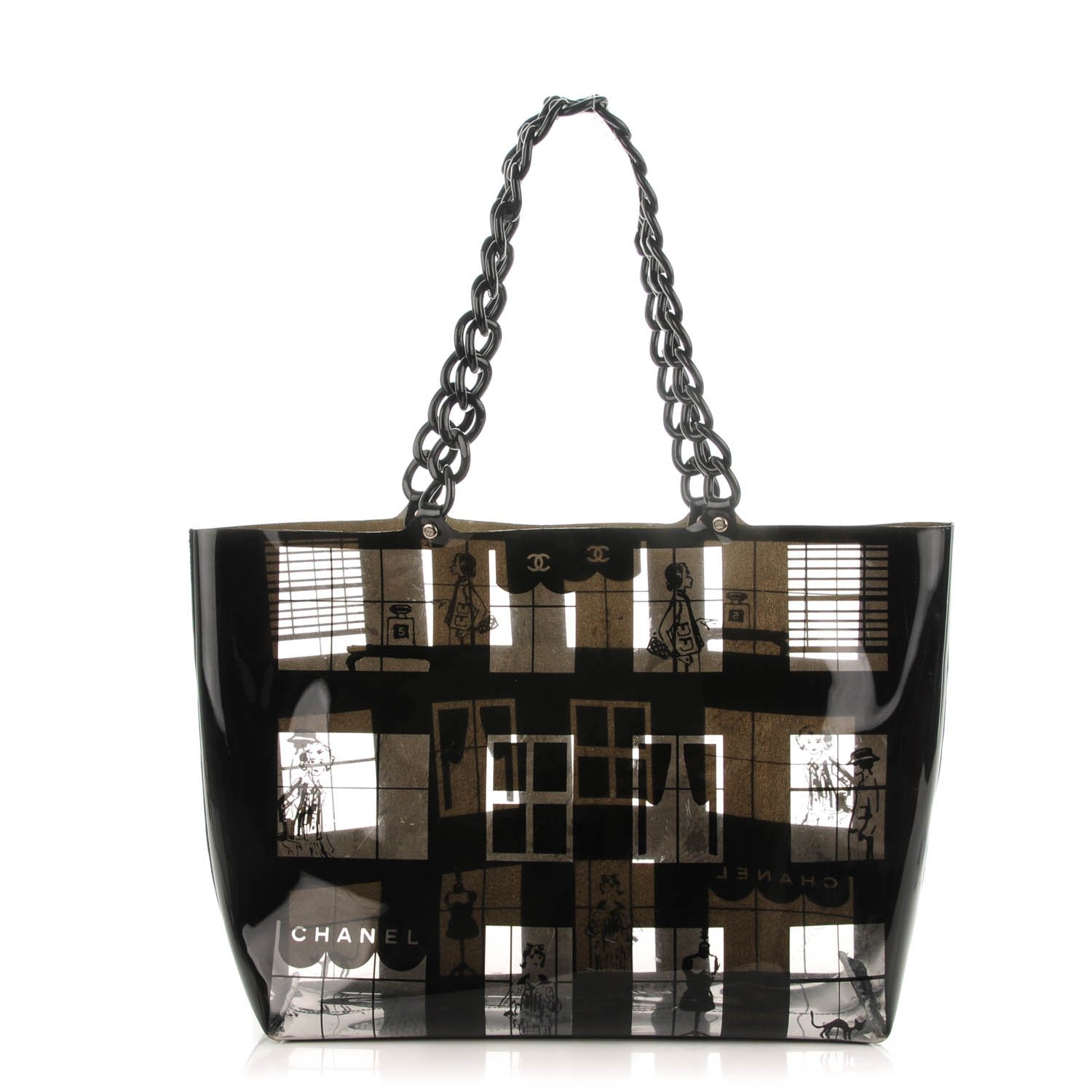 Chanel Vinyl Coco Window Tote Black 1 of 8