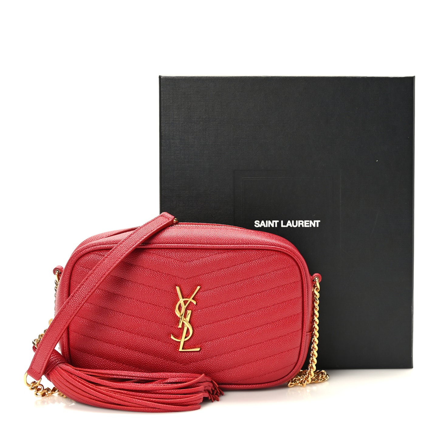 Grain De Poudre Matelasse Monogram Mini Lou Camera Bag Eros Red