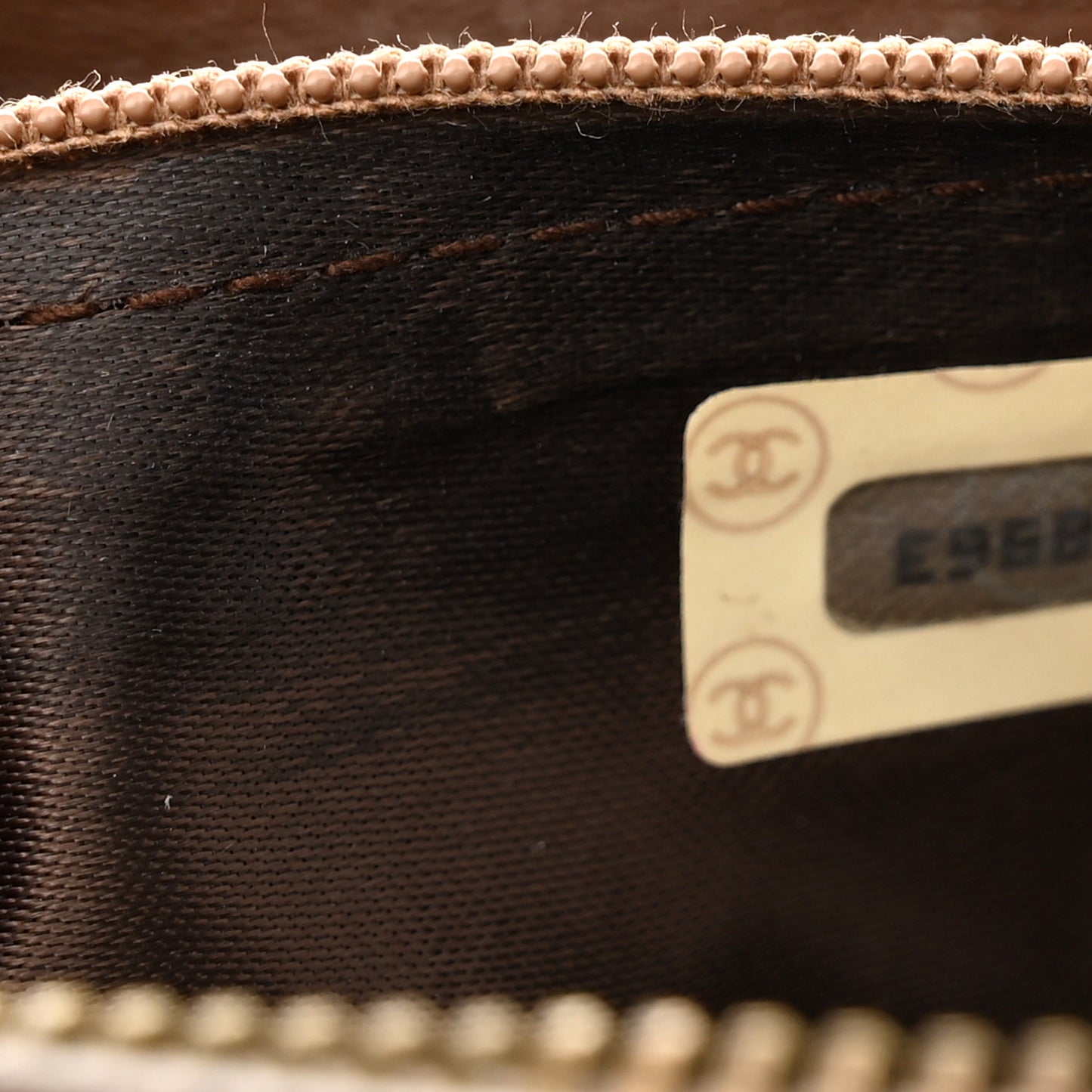 Lambskin Quilted Tassel Camera Case Brown
