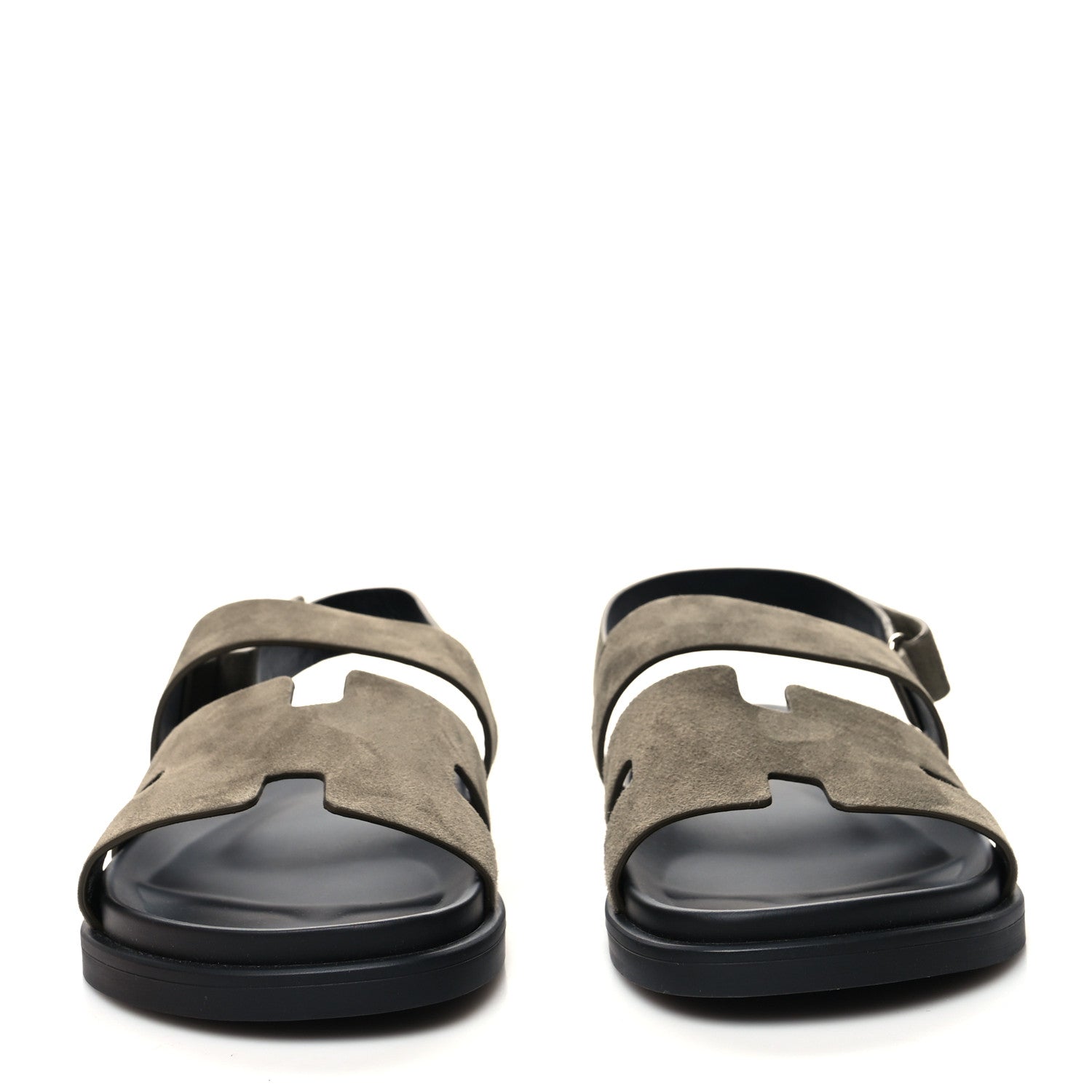 Hermes Suede Goatskin Mens Genius Sandals 42 Vert Toundra 2 of 9