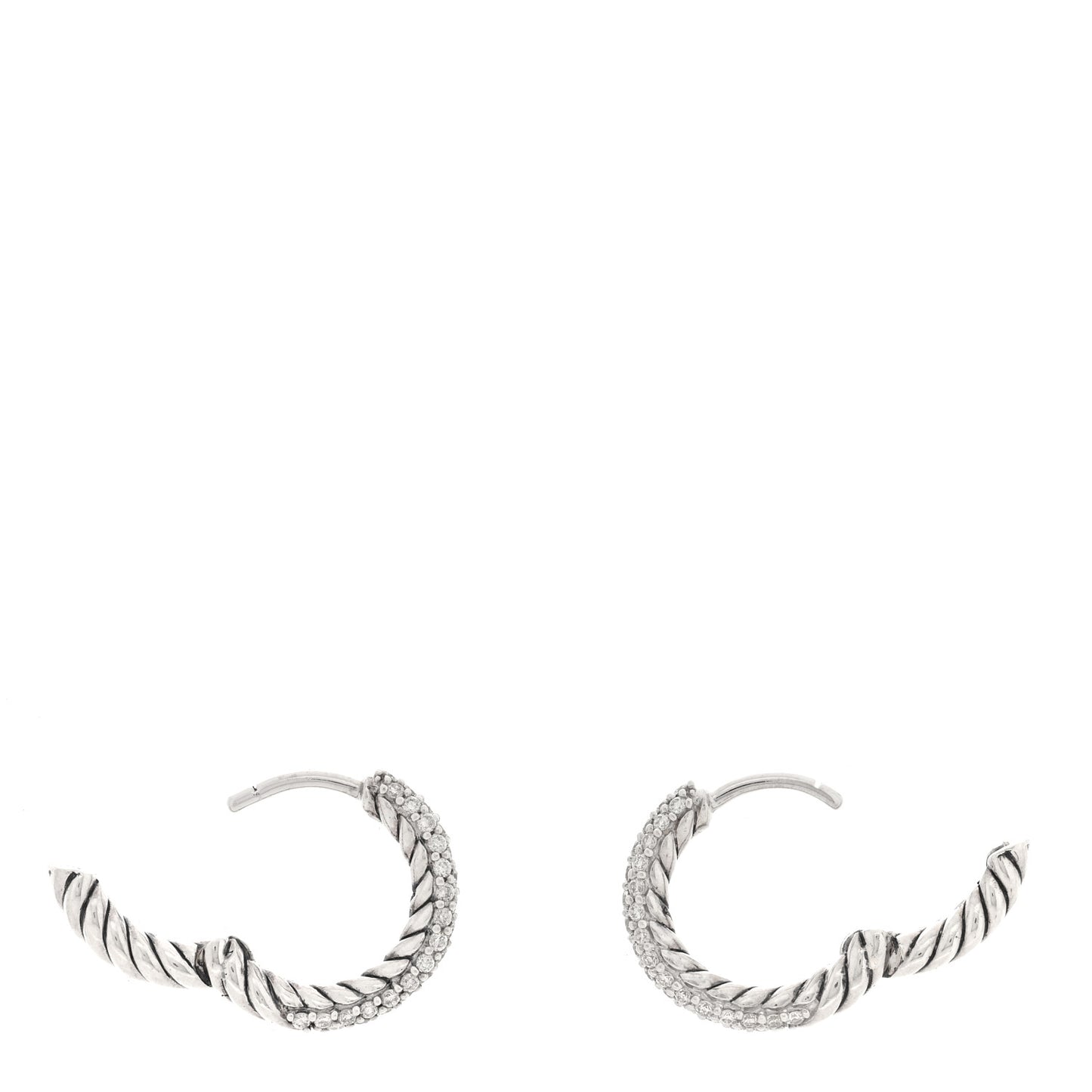 Sterling Silver Diamond Petite Pave Huggie Hoop Earrings
