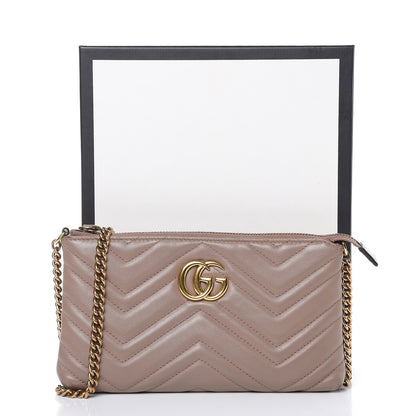 Gucci Calfskin Matelasse Mini GG Marmont Chain Bag Porcelain Rose 12 of 12