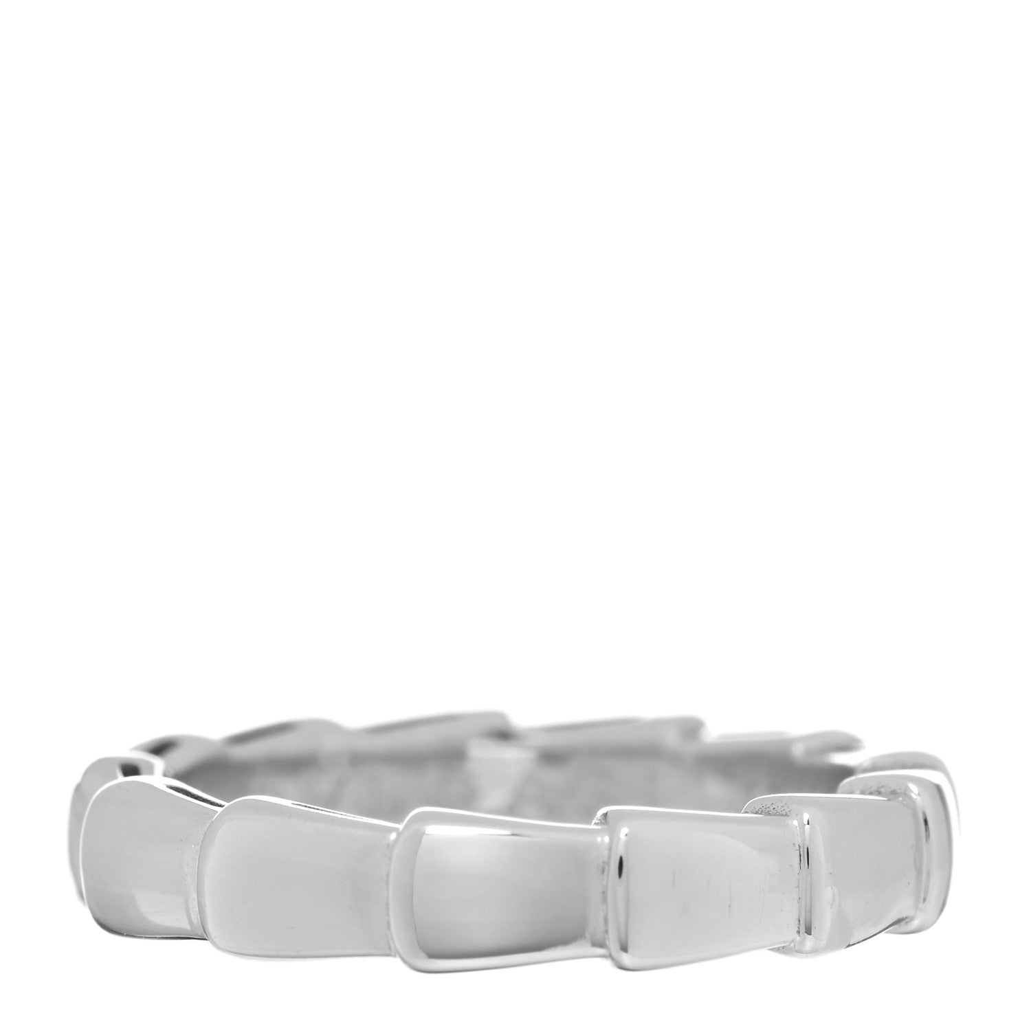 Bulgari 18K White Gold Serpenti Viper Band Ring 48 4.5 1 of 5