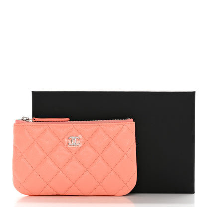 Chanel Caviar Quilted Small Cosmetic Case Coral 8 of 8