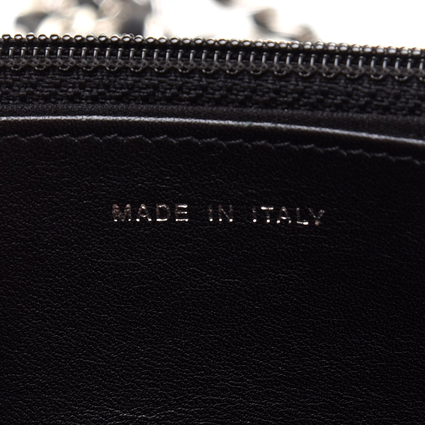 Patent Quilted Brilliant Wallet On Chain WOC Black