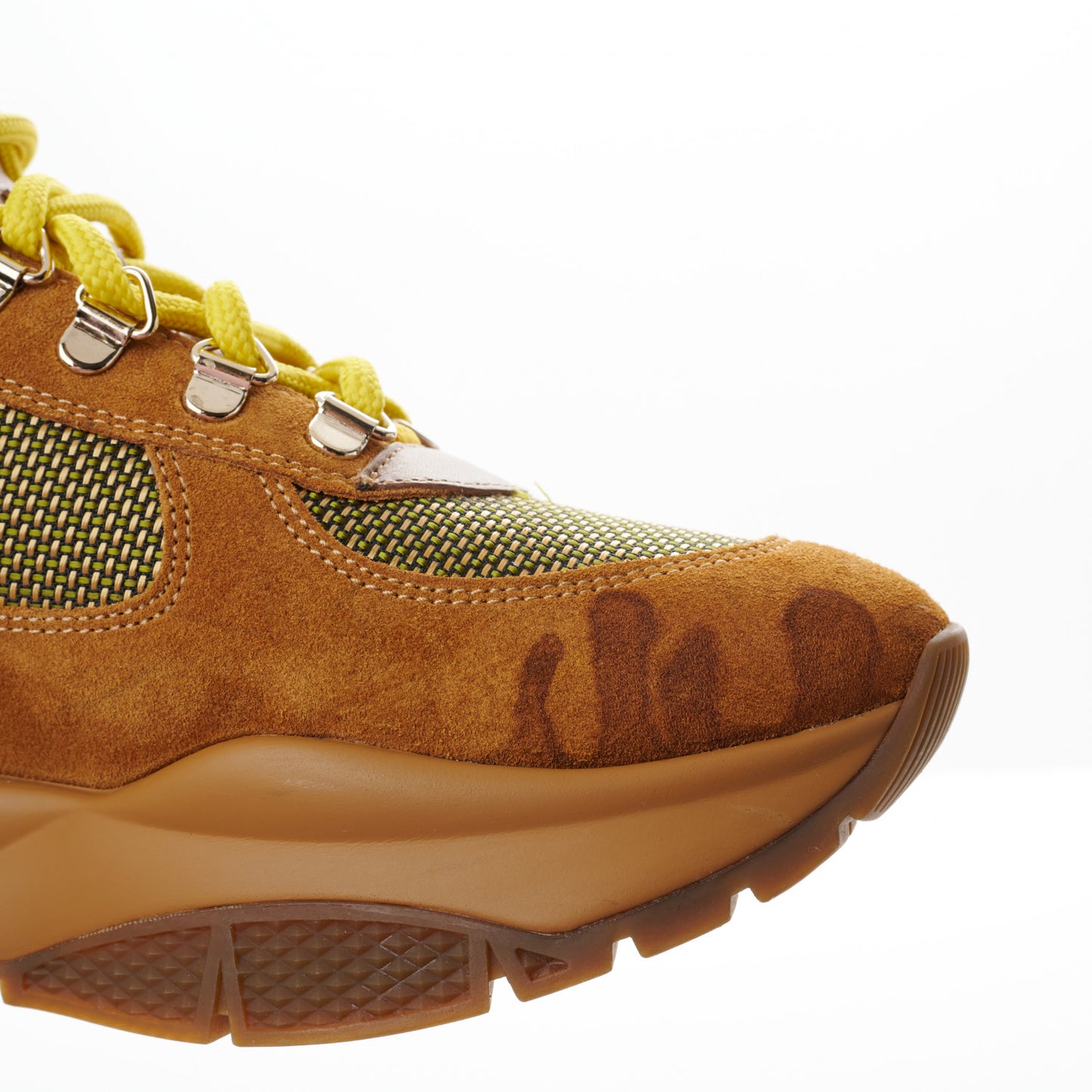 Calfskin Technical Mesh Suede Crosta Boot 37 Yellow