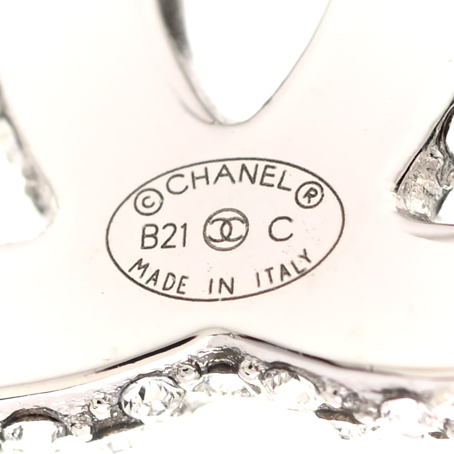Chanel Crystal CC Earrings Silver 4 of 4