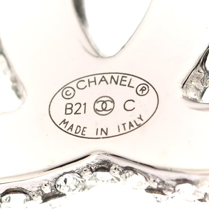 Chanel Crystal CC Earrings Silver 4 of 4