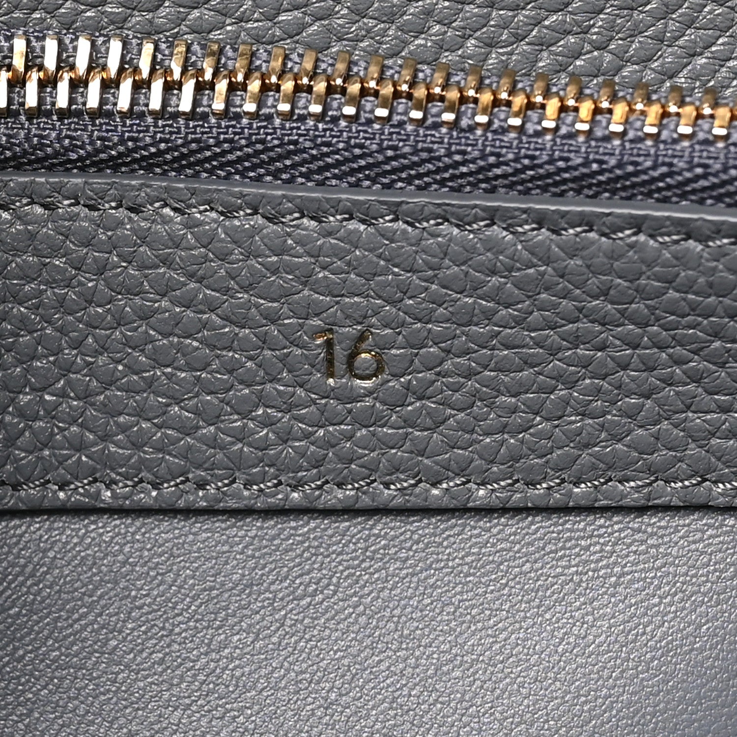 Celine Grained Calfskin Small 16 Top Handle Bag Medium Grey 7 of 10