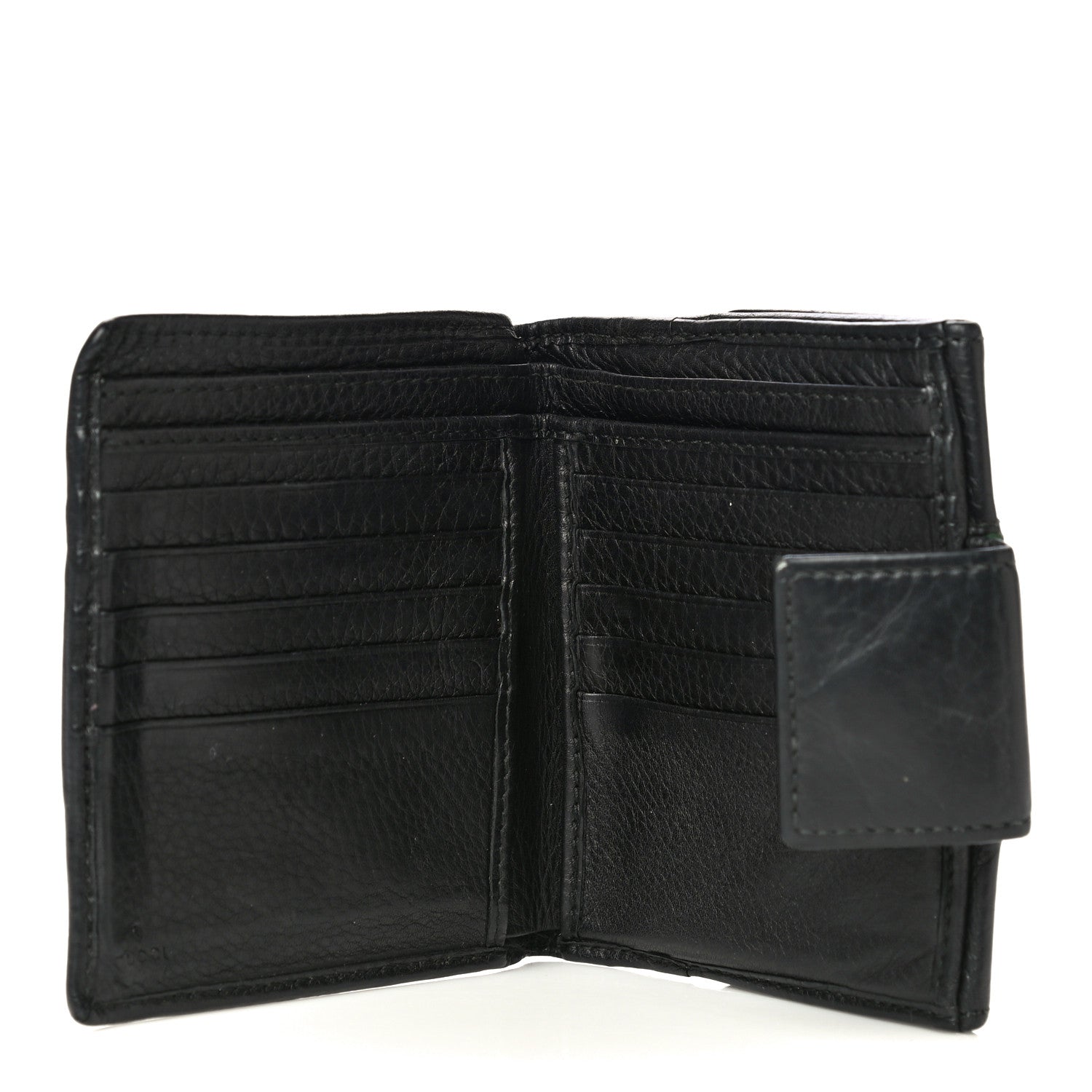Gucci Calfskin Web Horsebit French Flap Wallet Black 5 of 21