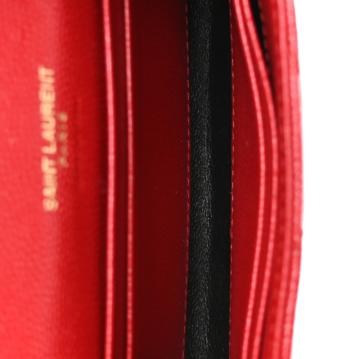 Grain De Poudre Matelasse Chevron Small Monogram Envelope Wallet New Red
