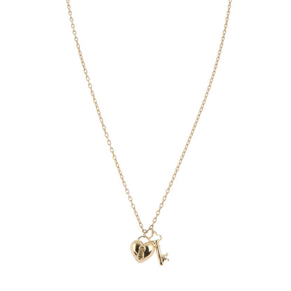 Tiffany 18K Yellow Gold Heart Lock Pendant Necklace 1 of 5