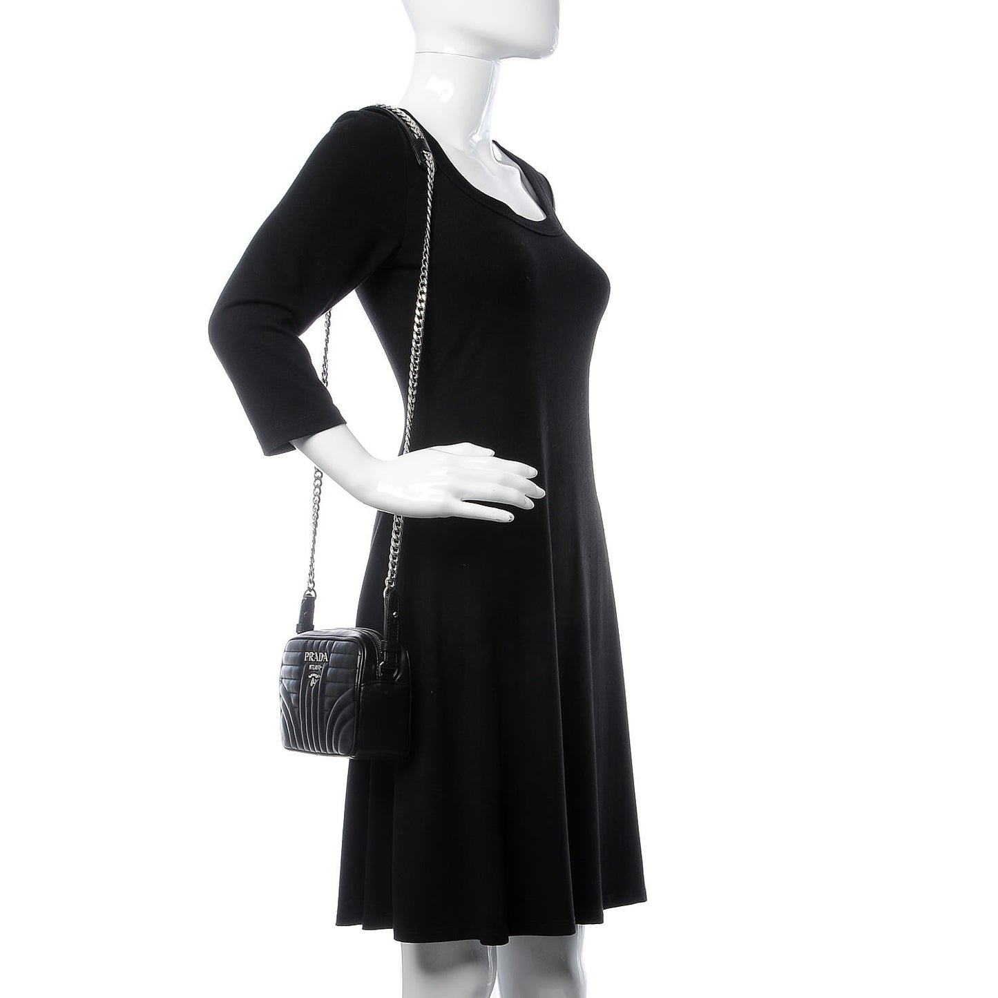 Soft Calfskin Diagramme Crossbody Bag Black