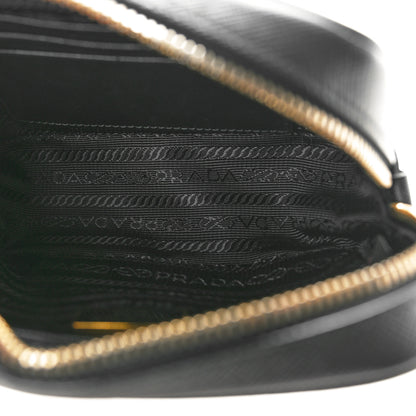 Prada Vitello Daino Medium Double Zip Shoulder Bag Black 5 of 9