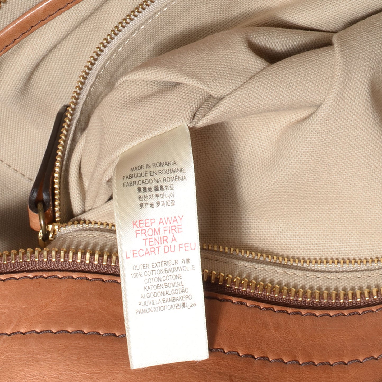 Vintage Washed Leather House Check Medium Chadwick Tote Saddle Brown
