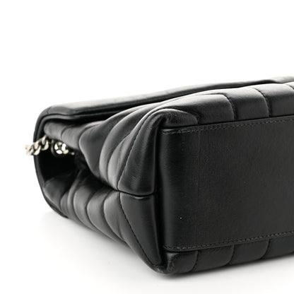 Saint Laurent Calfskin Y Quilted Monogram Small Loulou Chain Satchel Black 9 of 10