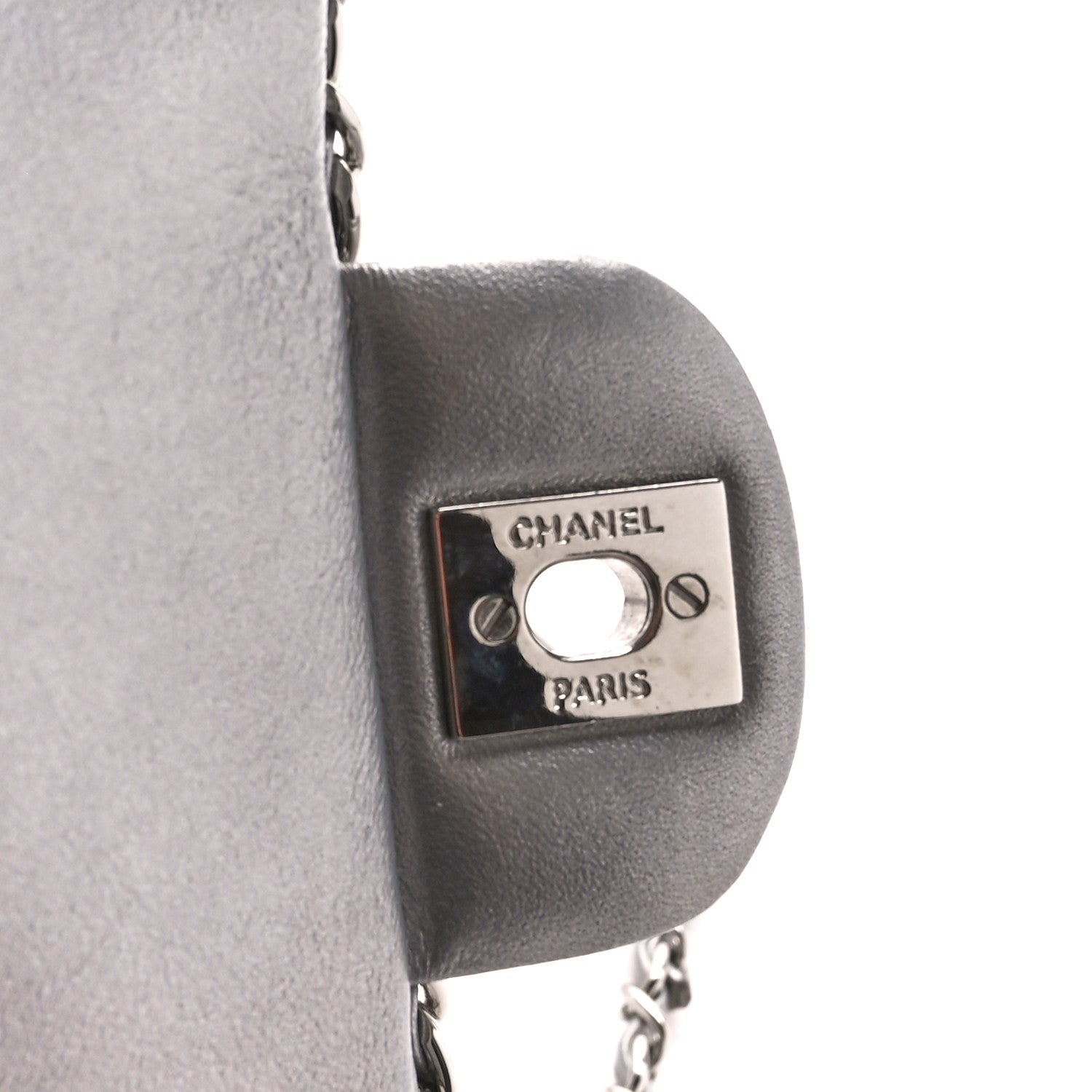 Chanel Metallic Lambskin Medium Chain All Over Flap Silver 7 of 12