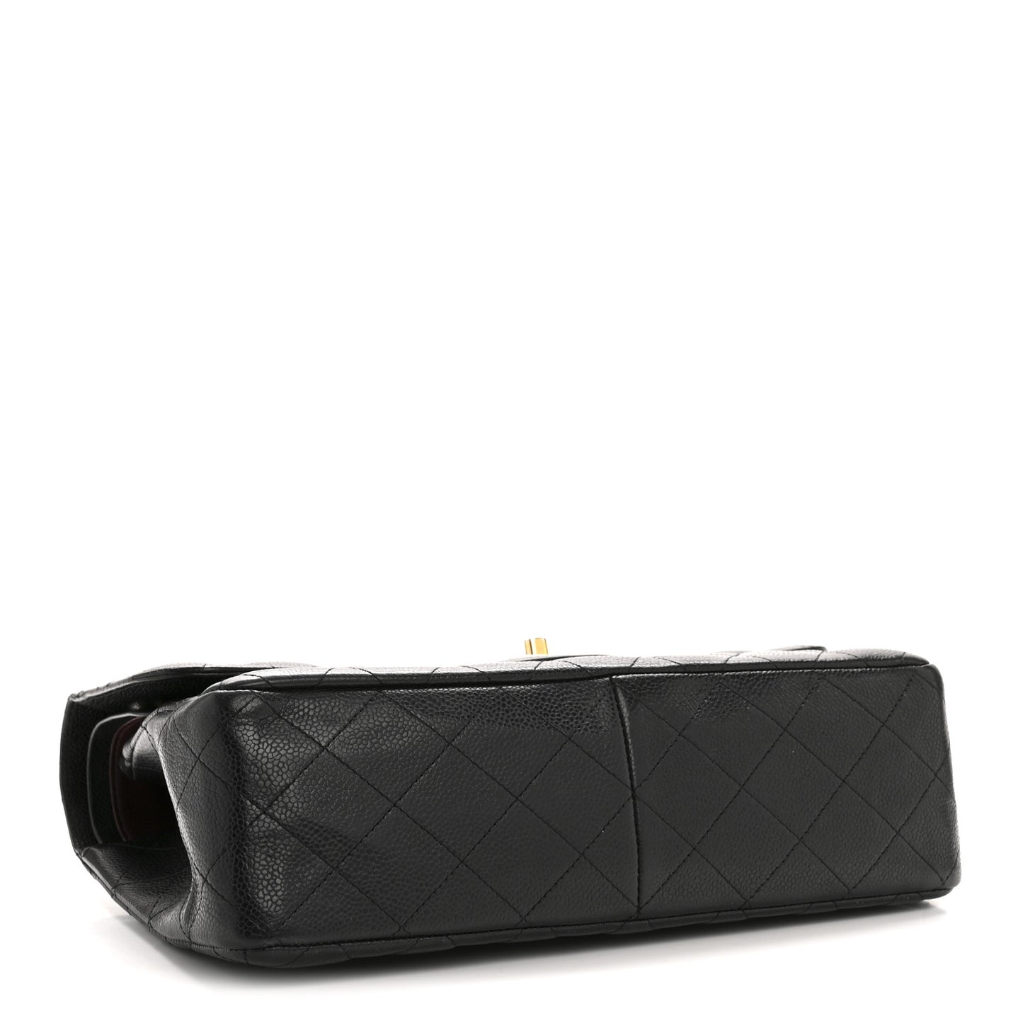 Caviar Quilted Jumbo Double Flap Black
