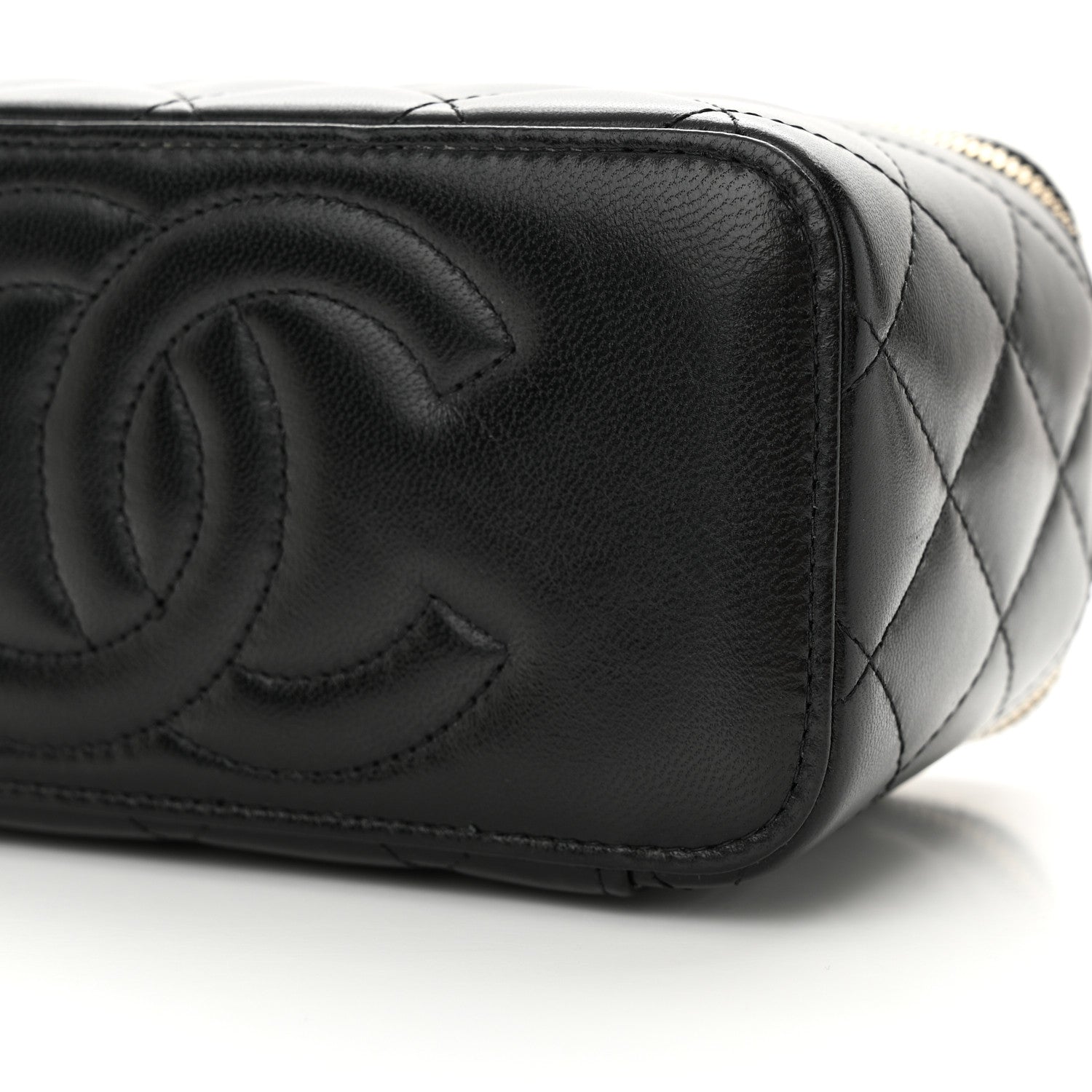 Chanel Lambskin Quilted Small CC Dynasty Vanity Case With Chain Black 11 of 11