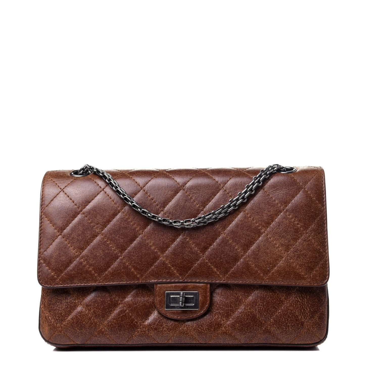 Aged Calfskin Quilted 2.55 Reissue 226 Flap Light Brown