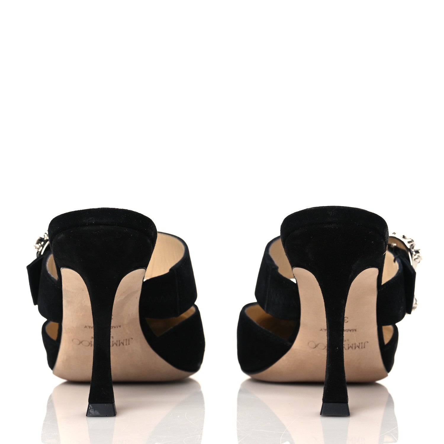 Jimmy Choo Suede Crystal Marta 90 Mules 38 Black 5 of 9