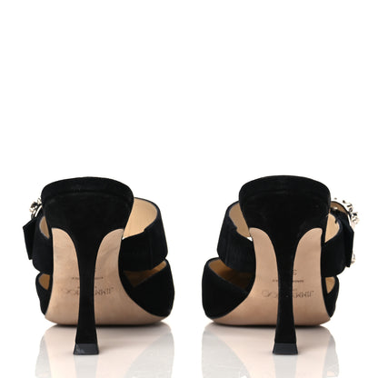 Jimmy Choo Suede Crystal Marta 90 Mules 38 Black 5 of 9