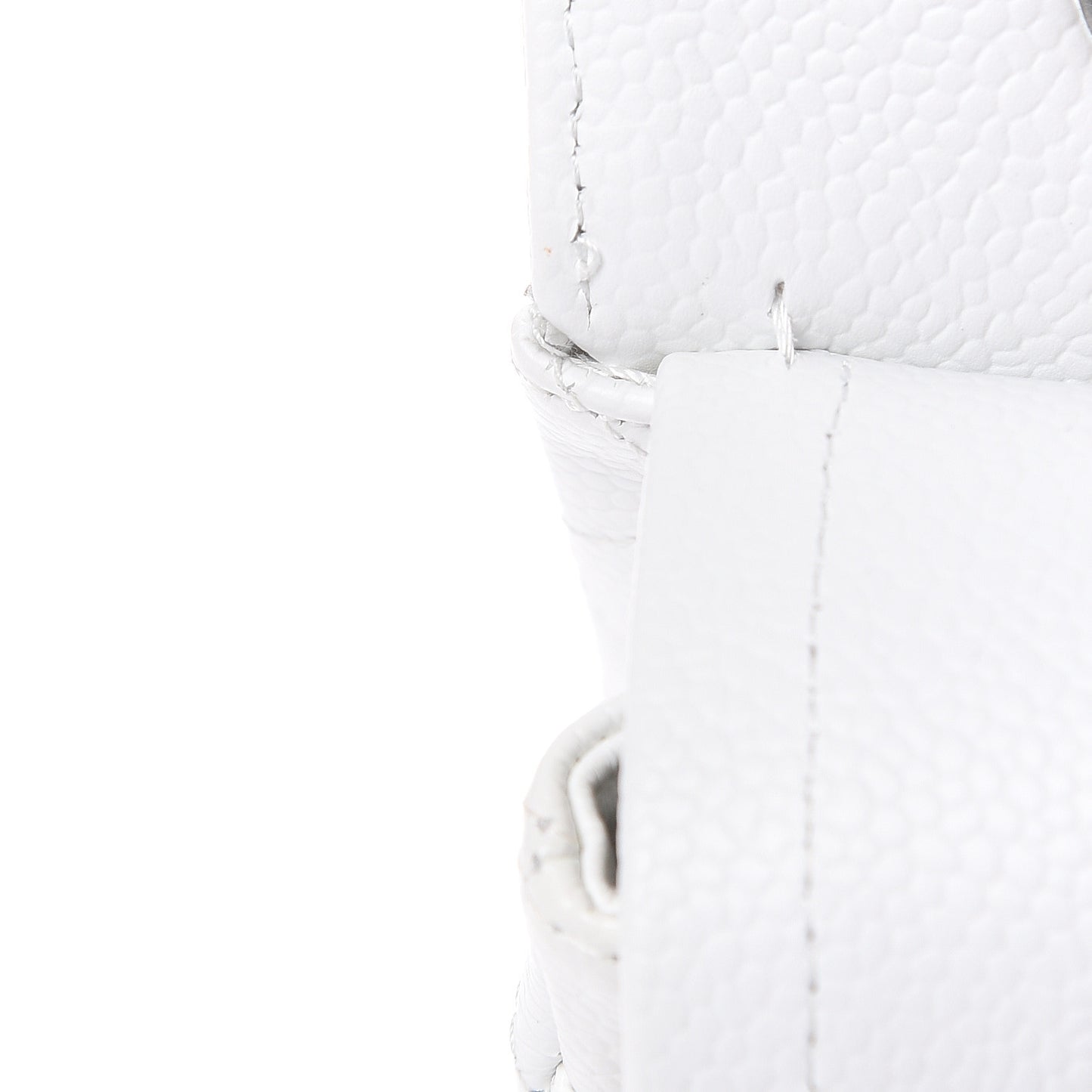 Caviar Quilted Medium Double Flap White