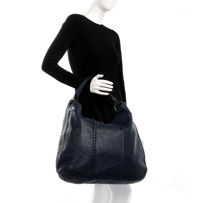 Bottega Veneta Washed Cervo Deerskin Large Hobo China Blue 2 of 16