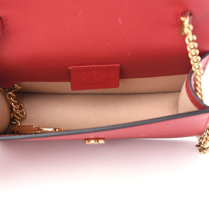 Gucci Calfskin Super Mini Sylvie Chain Shoulder Bag Hibiscus Red 4 of 8