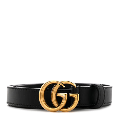 Gucci Calfskin Double G 20mm Belt 75 30 Black 1 of 9