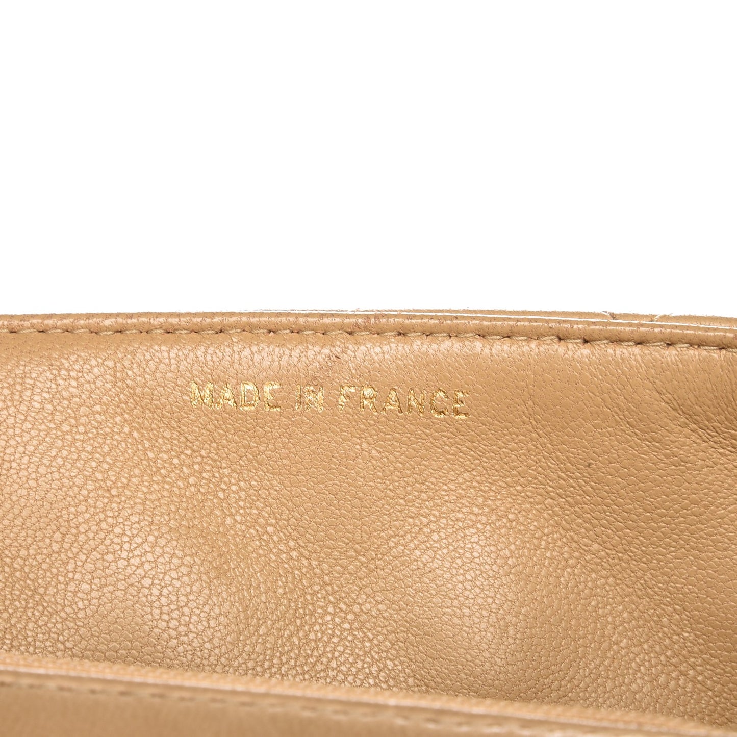 Lambskin Quilted Small Single Flap Beige