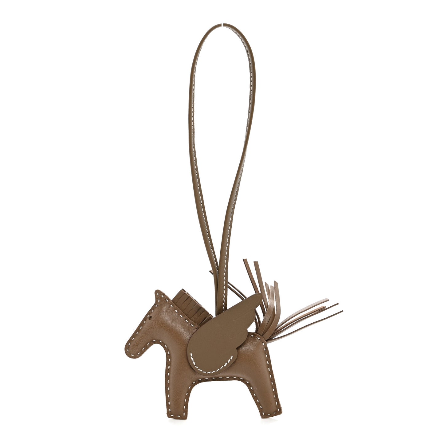 Milo Lambskin Grigri Rodeo Pegase Horse Bag Charm PM Etoupe