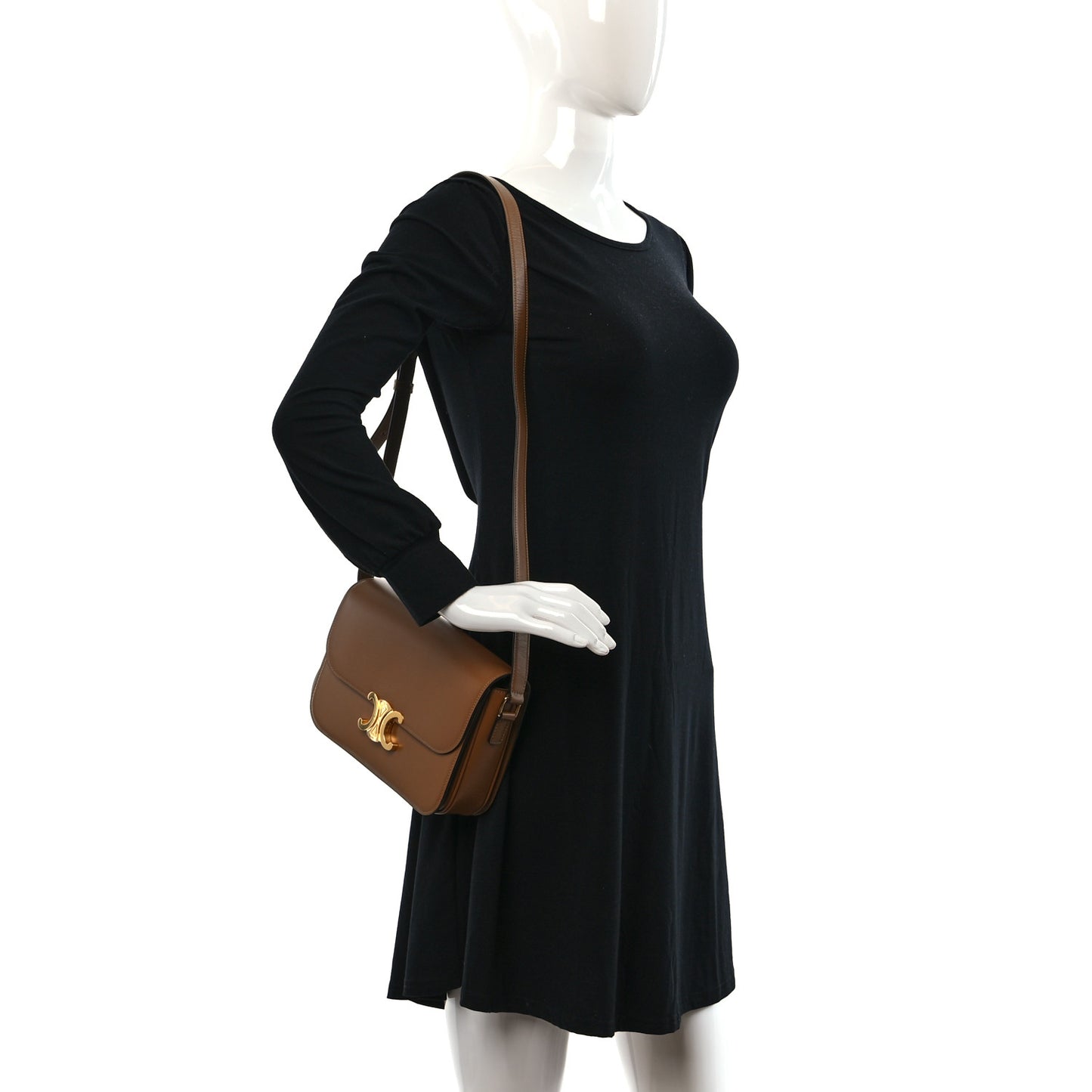 Shiny Calfskin Medium Triomphe Bronze