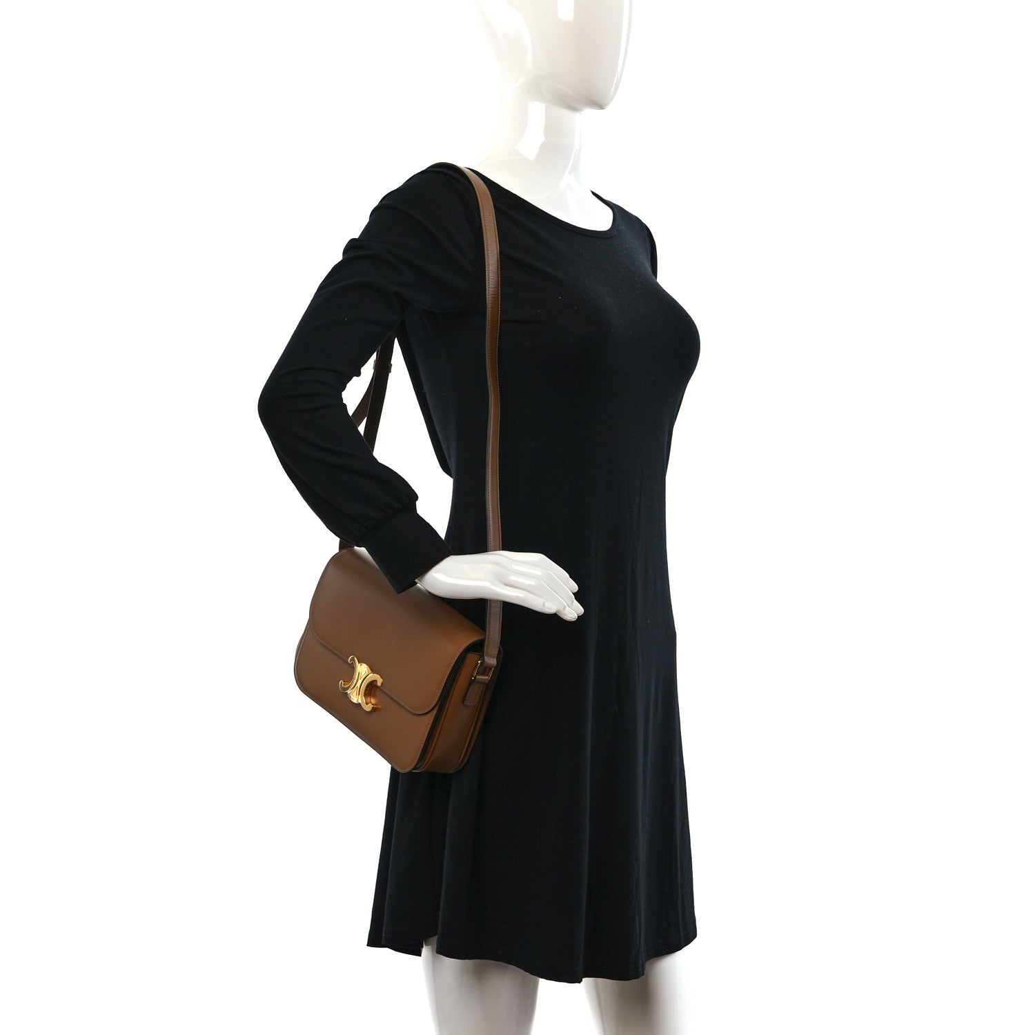 Celine Shiny Calfskin Medium Triomphe Bronze 3 of 11