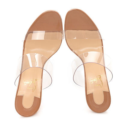 Christian Louboutin Patent PVC Just Nothing 85 Slide Sandals 37 Nude 6 of 27