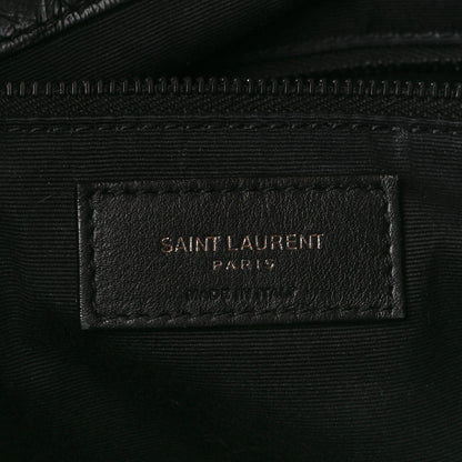 Saint Laurent Calfskin Crocodile Embossed Monogram Medium Niki Shopping Bag Black 6 of 12