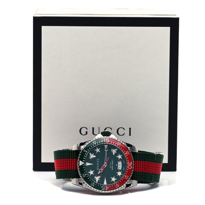 Gucci Stainless Steel Nylon 40mm Dive Quartz Watch Green 5 of 5