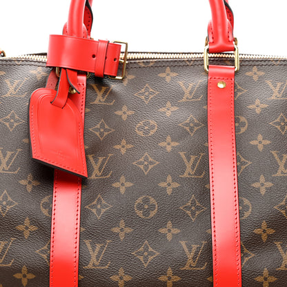 Louis Vuitton Calfskin Monogram Keepall Bandouliere 50 Coquelicot 7 of 9