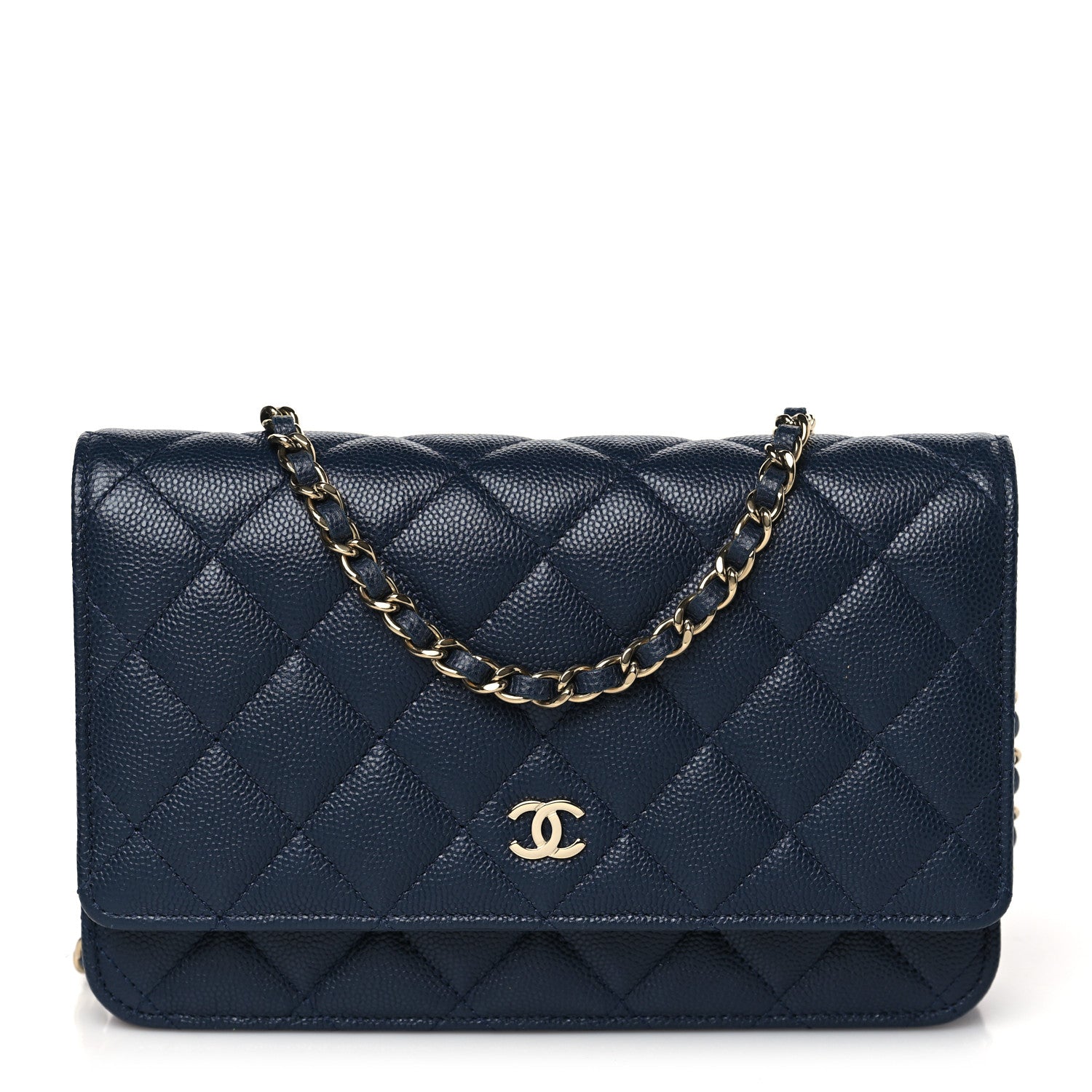 Chanel Caviar Quilted Wallet on Chain WOC Navy Blue 1 of 11